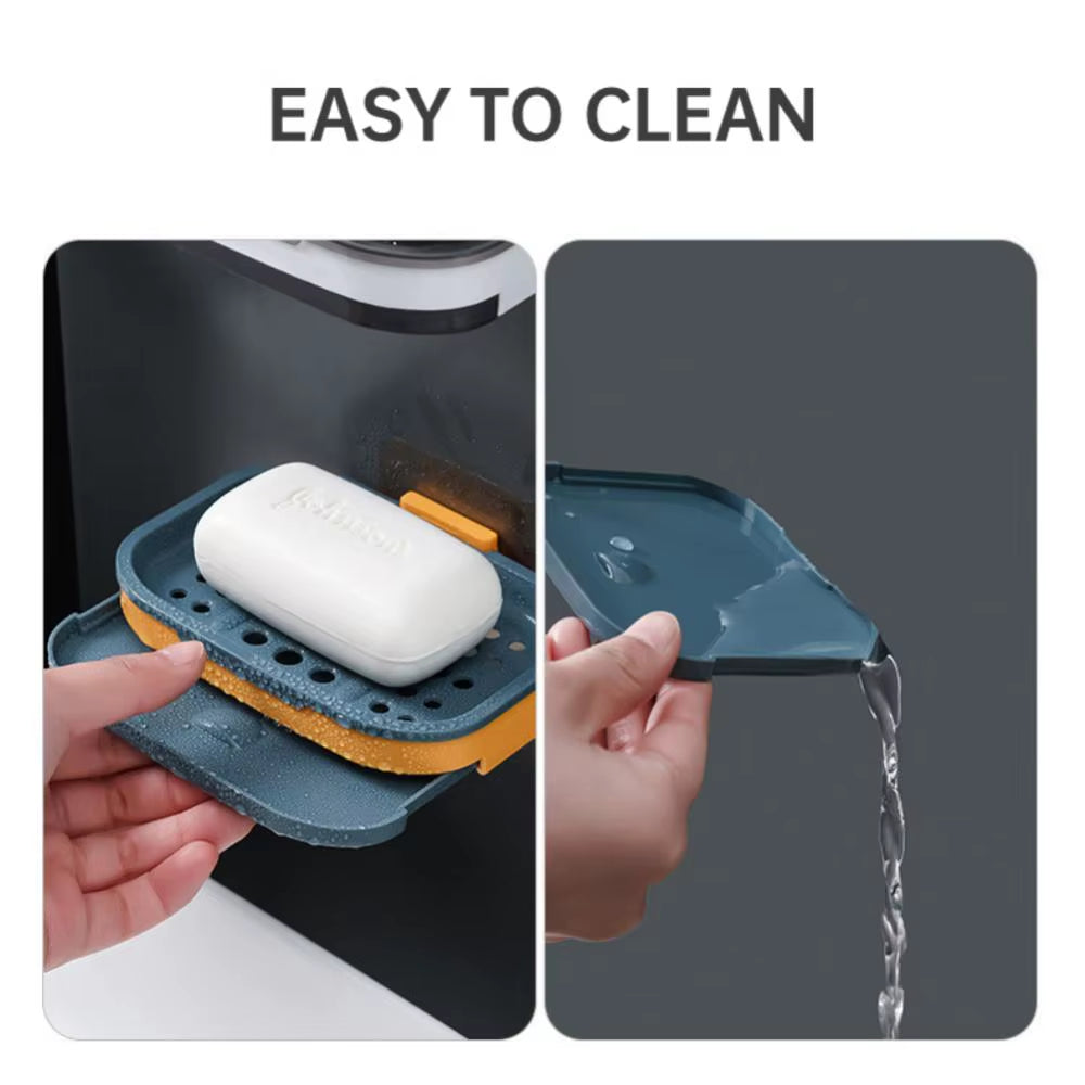 Double Layers Soap Box Drain Soap Holder Bathroom Accessories Suction Cup Soap Dish Tray Soap Dish for Bathroom Soap Container
