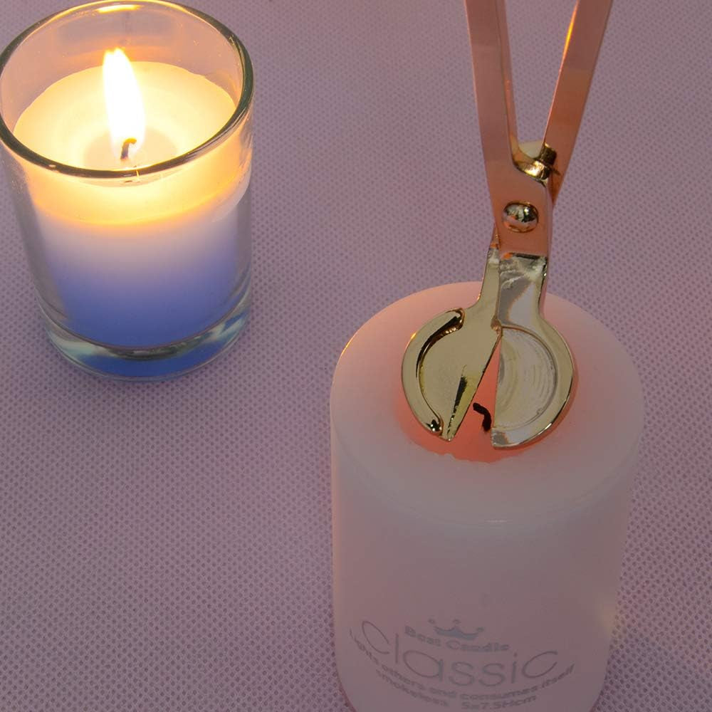 Candle Accessory Set, Candle Snuffer, Candle Wick Trimmer, Candle Wick Dipper with Gift Package, 3 in 1 Candle Tool Kit, Great for Scented Candles Lovers (Rose Gold)