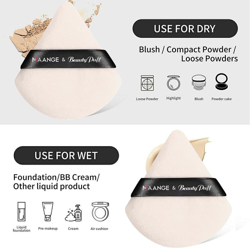 Beauty Blender Makeup Brush with Powder Puff Set, 5 Counts/Set Versatile Soft Makeup Brushes for Foundation, Powder, Concealers, Eye Shadows, Blush, Lip Balm