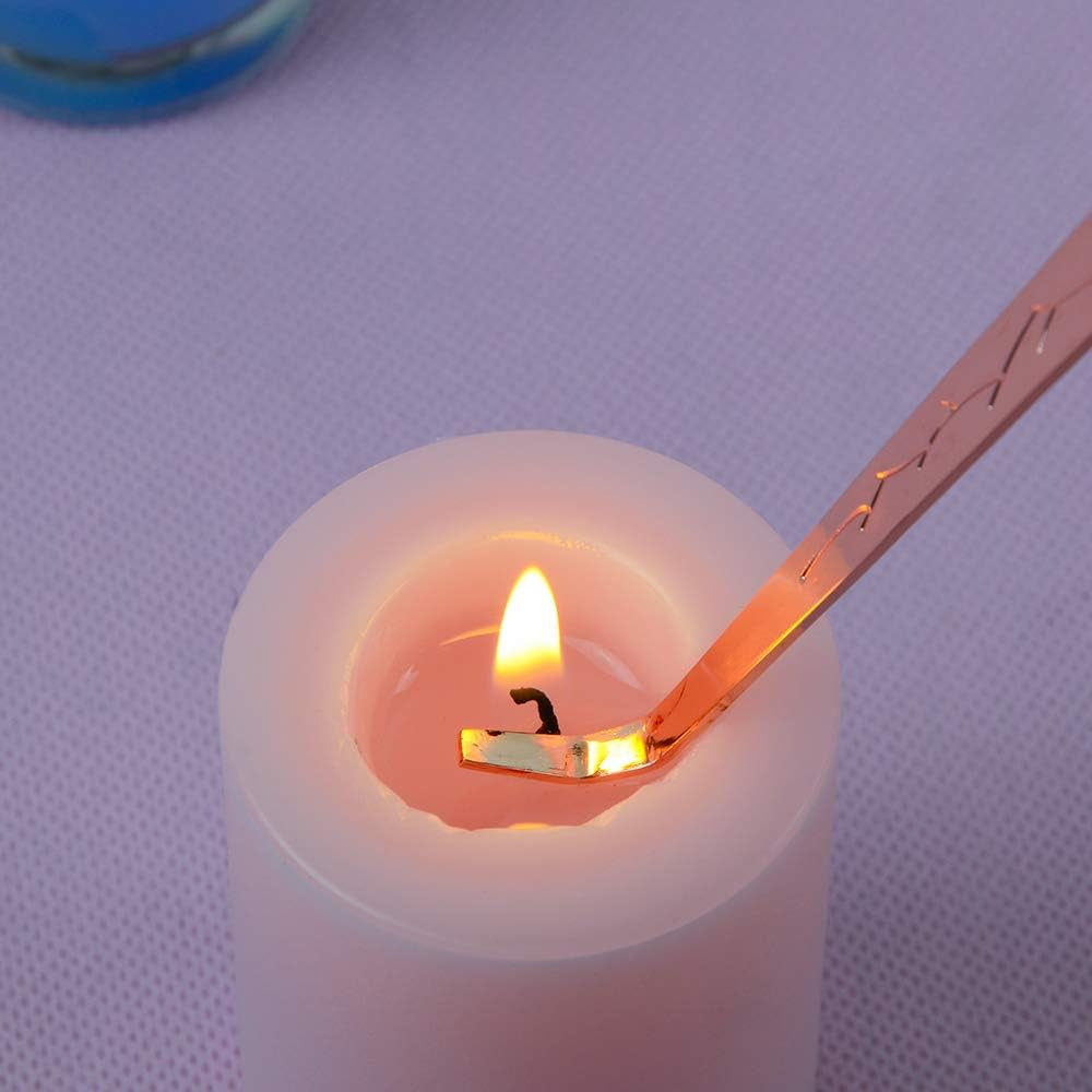 Candle Accessory Set, Candle Snuffer, Candle Wick Trimmer, Candle Wick Dipper with Gift Package, 3 in 1 Candle Tool Kit, Great for Scented Candles Lovers (Rose Gold)